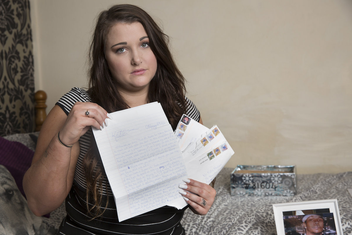 TTTP Katie Menham, 25, from Malmesbury, Wiltshire, who has been a pen pal with Julius Bradford, a convicted murderer on death row in Nevada, USA. May 20 2016.
